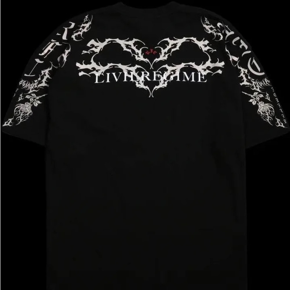 Civil Regime Black Graphic Tee with White Tribal Heart